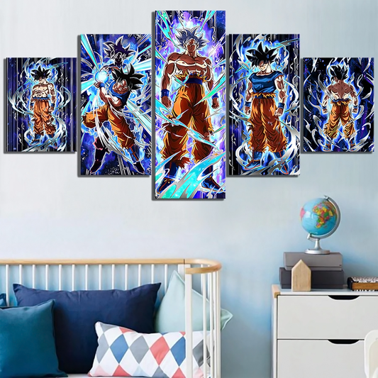 Dragon Ball - 5 Pieces Wall Art - Mastered Ultra Instinct Goku - Dragon Ball Poster - Dragon Ball Canvas