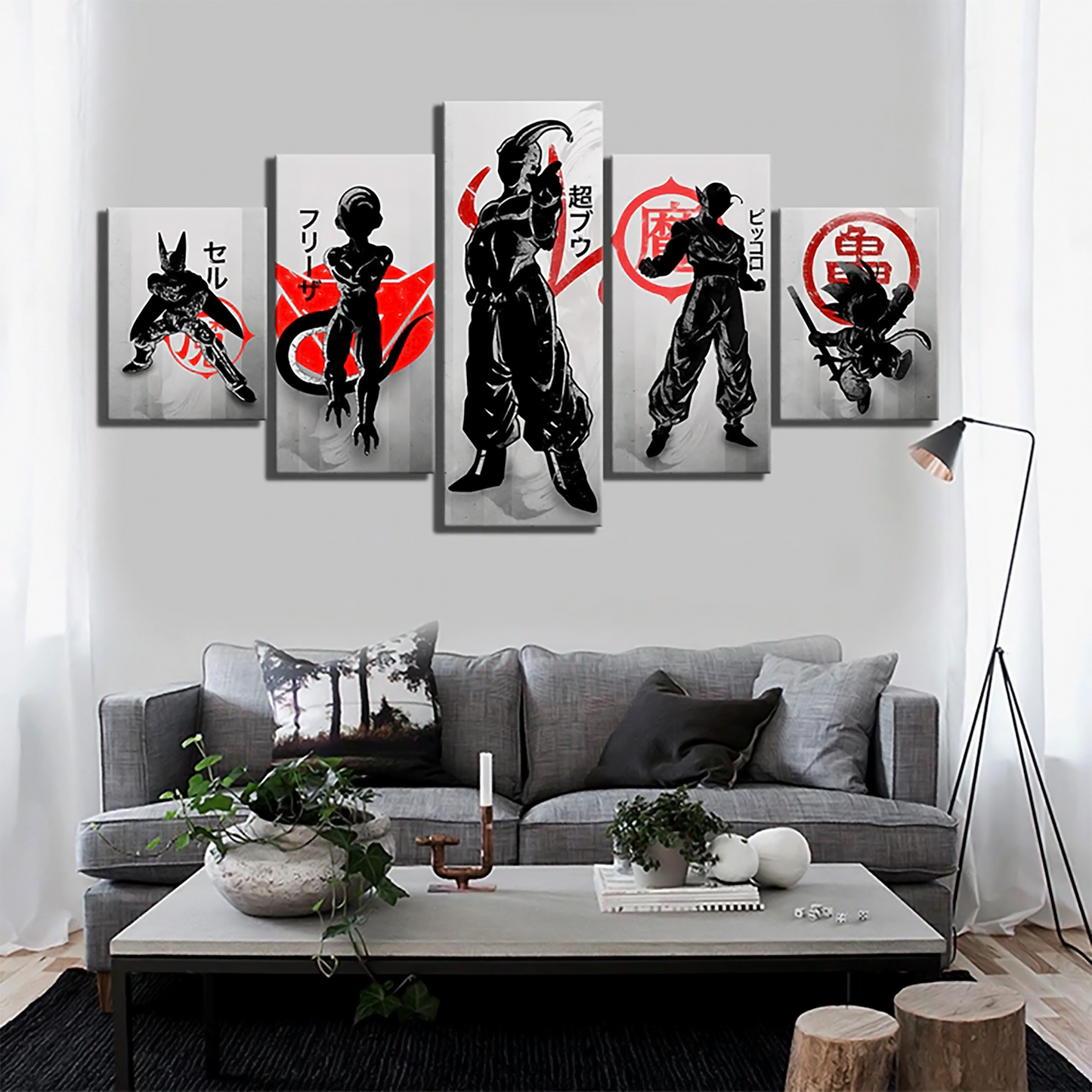 Dragon Ball - 5 Pieces Wall Art - Cell - Frieza - Majin Boo - Piccolo - Kid Goku - Dragon Ball Poster - Dragon Ball Canvas