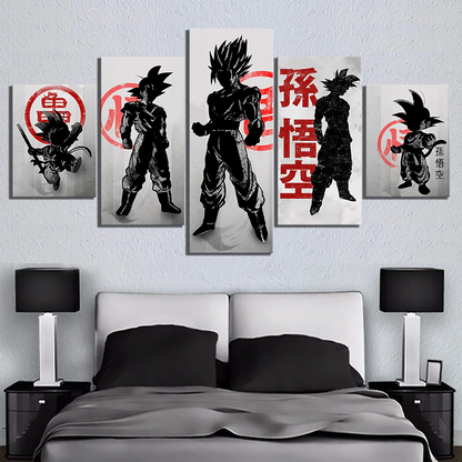 Dragon Ball - 5 Pieces Wall Art - Kid Goku - Goku - Vegeto - Dragon Ball Poster - Dragon Ball Canvas