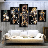 Dragon Ball - 5 Pieces Wall Art - Vegeta - Super Saiyan Blue - Super Saiyan God - Dragon Ball Poster - Dragon Ball Canvas