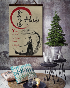 AI007 - Your Mind Is Your Best Weapon - English - Vertical Poster - Vertical Canvas - Aikido Poster