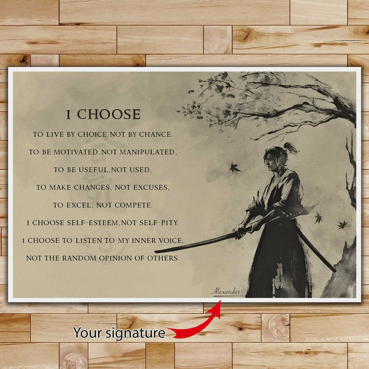 AI009 - I Choose - English - Horizontal Poster - Horizontal Canvas - Aikido Poster