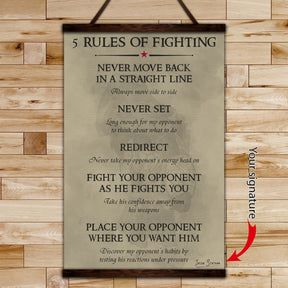 AI010 - 5 Rules Of Fighting - Vertical Poster - Vertical Canvas - Aikido Poster