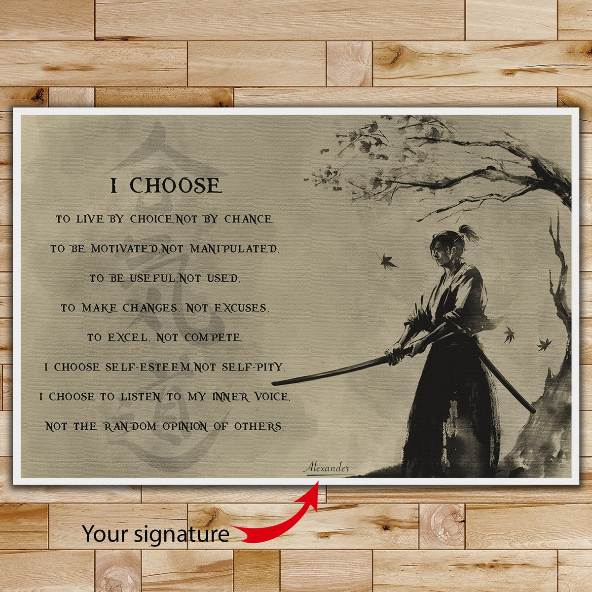 AI012 - I Choose - English - Horizontal Poster - Horizontal Canvas - Aikido Poster