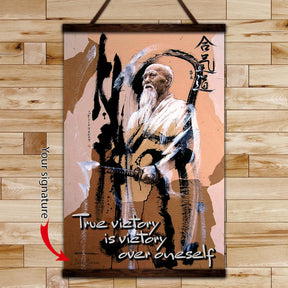 AI033 - True Victory Is Victory Over Oneself - Morihei Ueshiba - Vertical Poster - Vertical Canvas - Aikido Poster