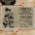 DR005 - To My Son - Goku - French - Horizontal Poster - Horizontal Canvas - Dragon Ball Poster