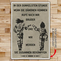 DR041 - Call On Me Brother - Goku - Vegeta - German - Vertical Poster - Vertical Canvas - Dragon Ball Poster