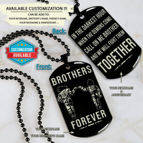 DRD045 - Brothers Forever - Call On Me Brother - Goku - Vegeta - Dragon Ball Dog Tag - Double Sided Engraved Silver Dog Tag
