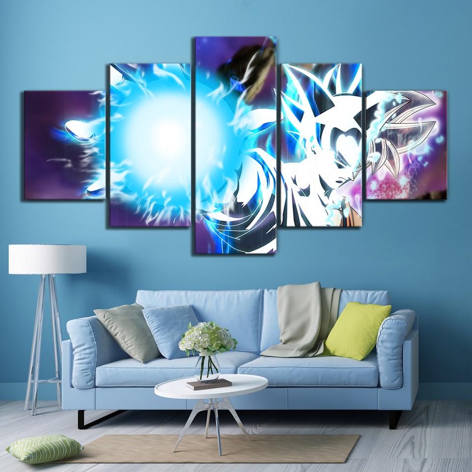 Dragon Ball - 5 Pieces Wall Art - Mastered Ultra Instinct Goku - Dragon Ball Poster - Dragon Ball Canvas