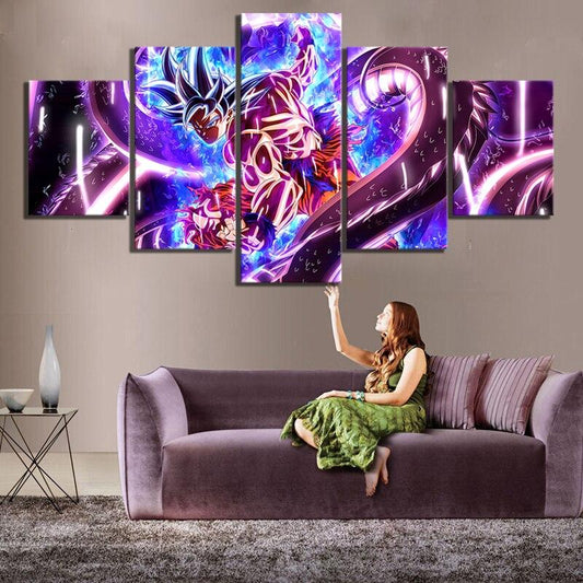 Dragon Ball - 5 Pieces Wall Art - Mastered Ultra Instinct Goku - Shenlong - Dragon Ball Poster - Dragon Ball Canvas