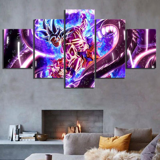 Dragon Ball - 5 Pieces Wall Art - Mastered Ultra Instinct Goku - Shenlong - Dragon Ball Poster - Dragon Ball Canvas