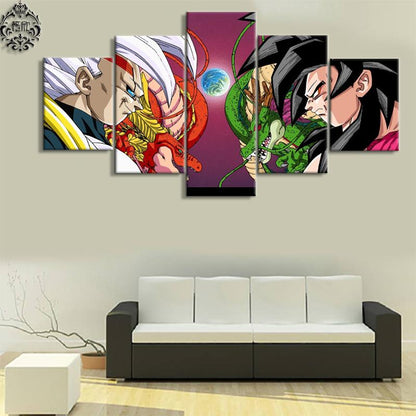 Dragon Ball - 5 Pieces Wall Art - Vegeta - Goku - Shenlong - Super Saiyan Blue - Mastered Ultra Instinct - Dragon Ball Poster - Dragon Ball Canvas