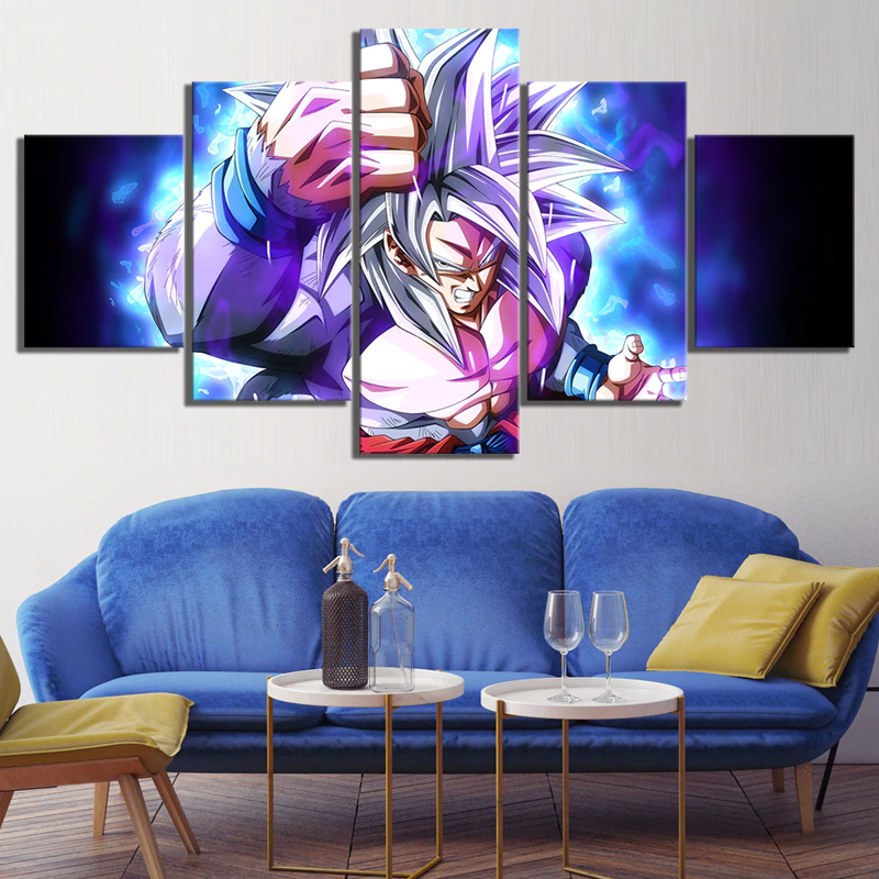 Dragon Ball - 5 Pieces Wall Art - Goku - Super Saiyan - Dragon Ball Poster - Dragon Ball Canvas