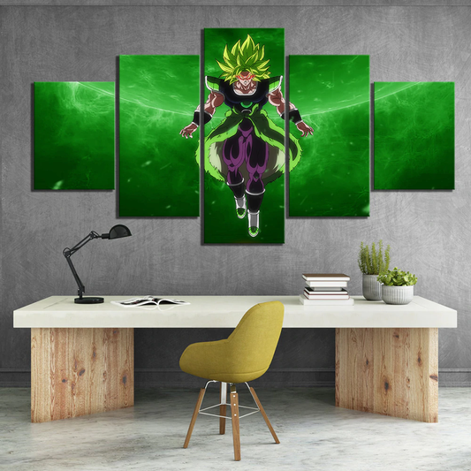 Dragon Ball - 5 Pieces Wall Art - Broly - Dragon Ball Poster - Dragon Ball Canvas