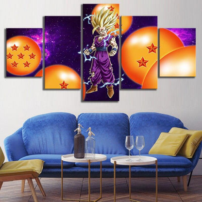 Dragon Ball - 5 Pieces Wall Art - Gohan - Super Saiyan - Dragon Ball Poster - Dragon Ball Canvas