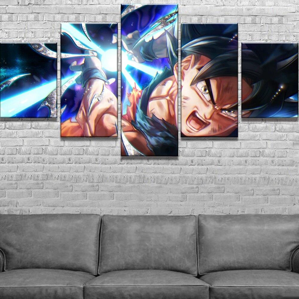 Dragon Ball - 5 Pieces Wall Art - Mastered Ultra Instinct Goku - Dragon Ball Poster - Dragon Ball Canvas