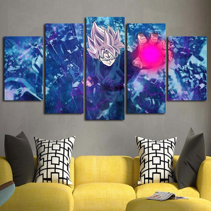 Dragon Ball - 5 Pieces Wall Art - Black Goku - Super Saiyan Rose - Dragon Ball Poster - Dragon Ball Canvas