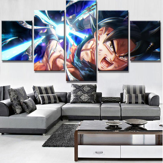Dragon Ball - 5 Pieces Wall Art - Mastered Ultra Instinct Goku - Dragon Ball Poster - Dragon Ball Canvas