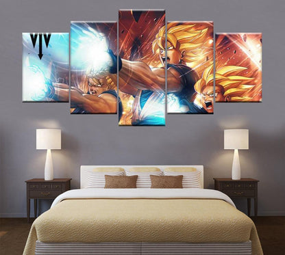 Dragon Ball - 5 Pieces Wall Art - Goku - Vegeta - Gohan - Super Saiyan - Dragon Ball Poster - Dragon Ball Canvas