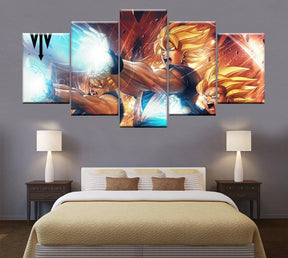 Dragon Ball - 5 Pieces Wall Art - Goku - Vegeta - Gohan - Super Saiyan - Dragon Ball Poster - Dragon Ball Canvas