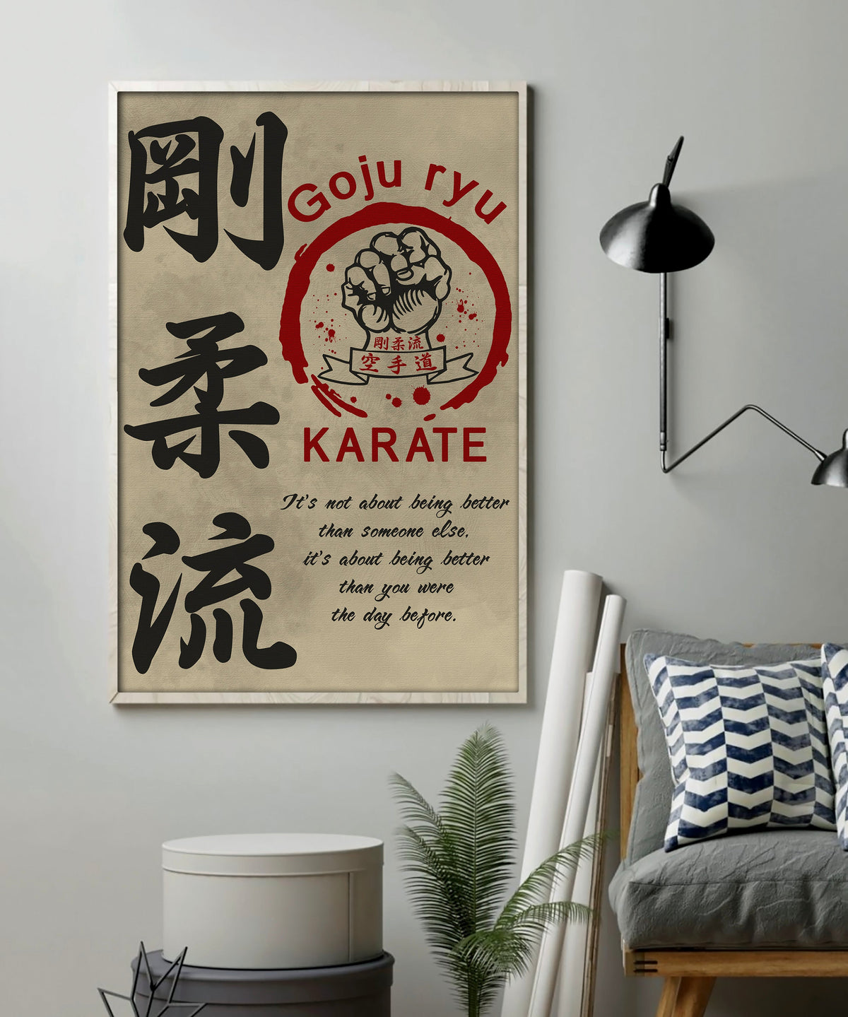 KA006 - It's About Being Better Than You Were The Day Before - Goju ryu Karate  - Vertical Poster - Vertical Canvas - Karate Poster