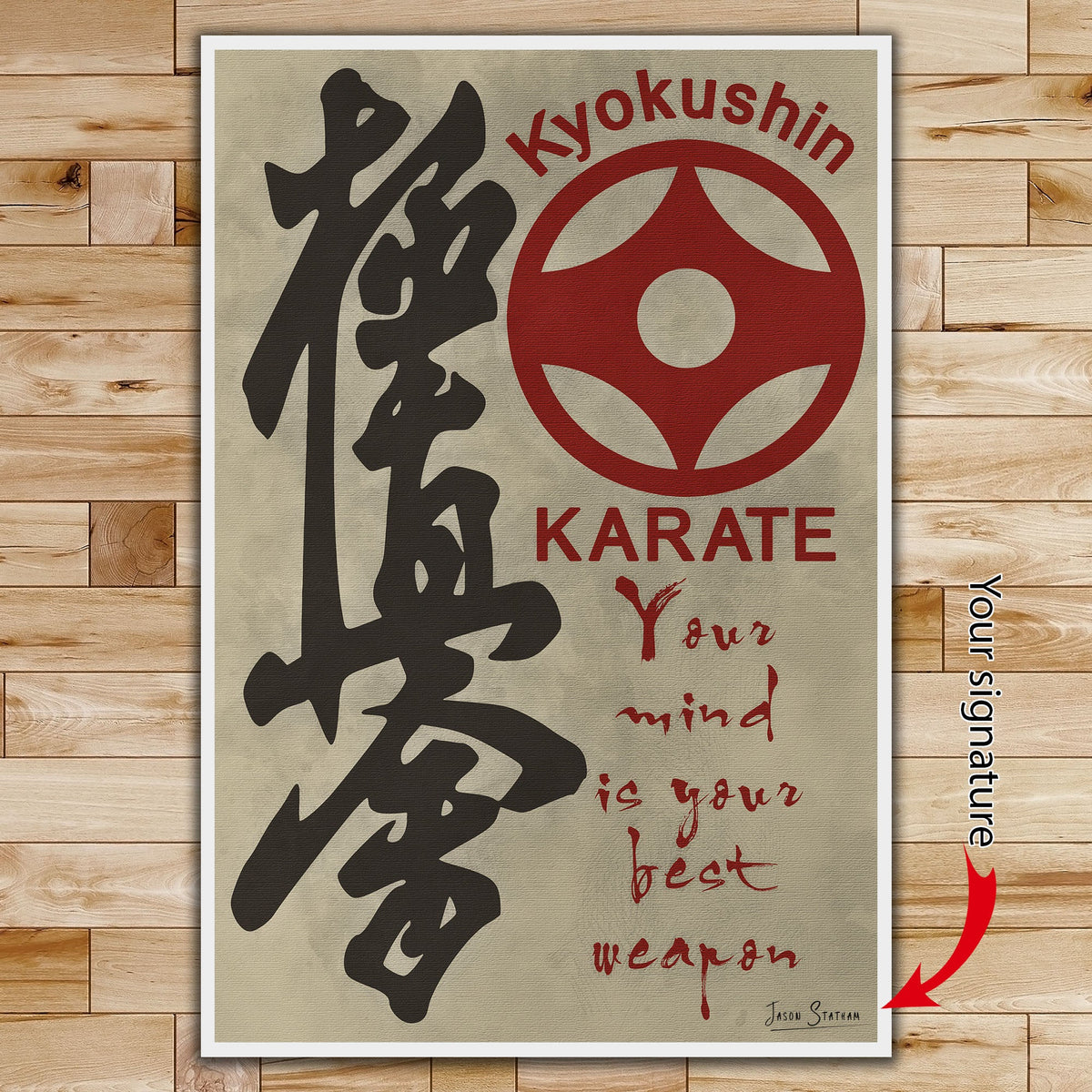 KA009 - Your Mind Is Your Best Weapon - Kyokushin Karate  - Vertical Poster - Vertical Canvas - Karate Poster