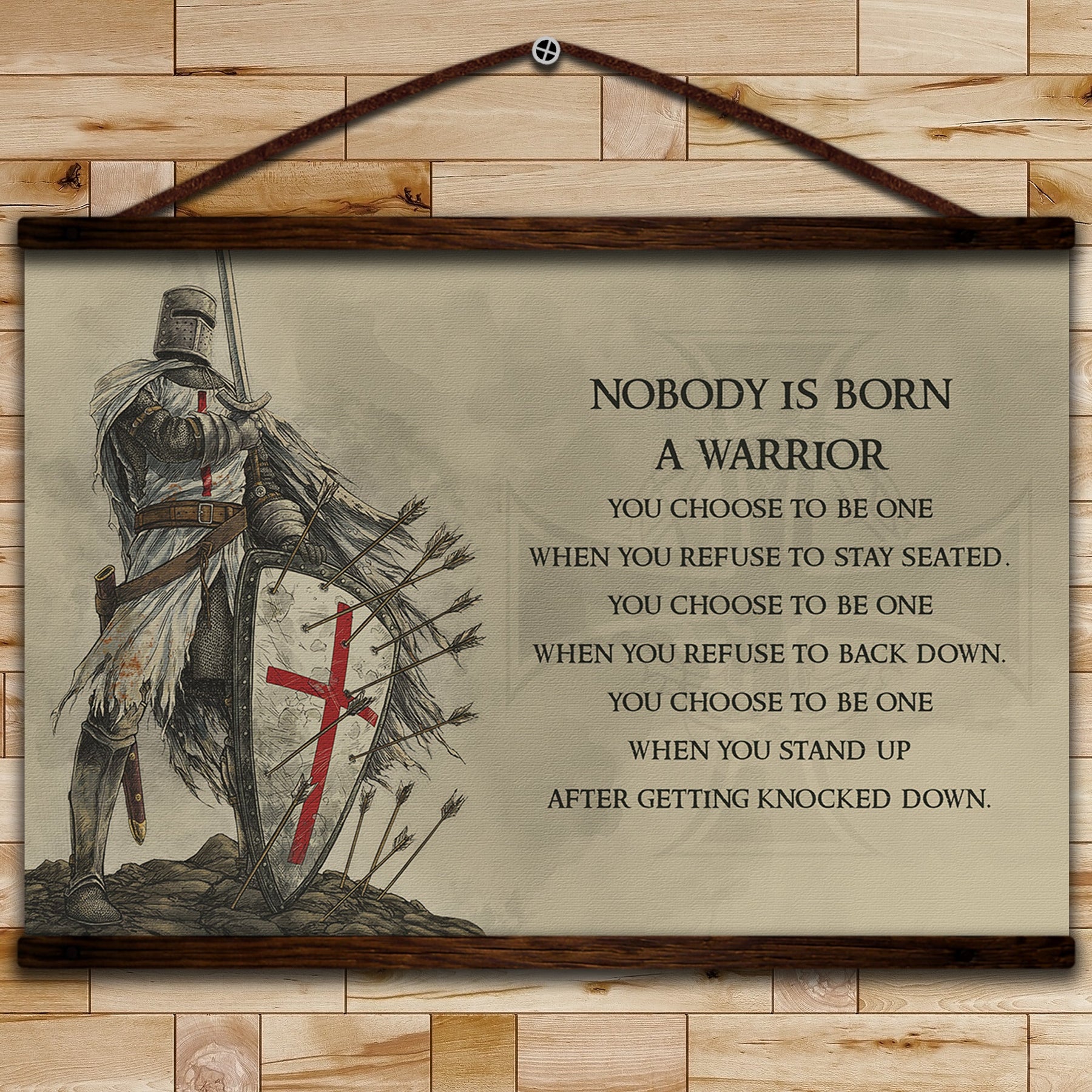 KT005 - Nobody Is Born A Warrior - English - Knight Templar Poster