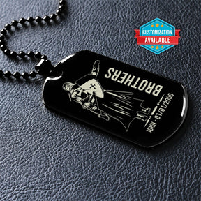 KTD021 - Brothers Forever - Knights Templar - Black Double-Sided Dog Tag