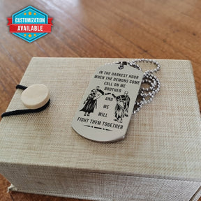 KTD032 - Call On Me Brother - Knights Templar - Silver Dog Tag