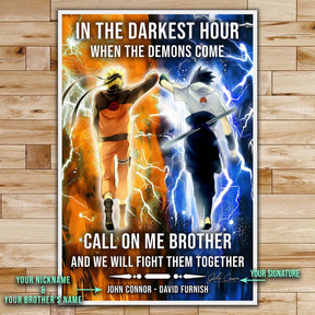 NA001 - Call On me Brother - Uzumaki Naruto  - Uchiha Sasuke - Vertical Poster - Vertical Canvas - Naruto Poster - Naruto Canvas