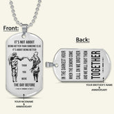 NAD022 - Call On Me Brother - It's About Being Better Than You Were The Day Before - Uzumaki Naruto - Uchiha Sasuke - Naruto Dog Tag - Engrave Double Side Silver Dog Tag