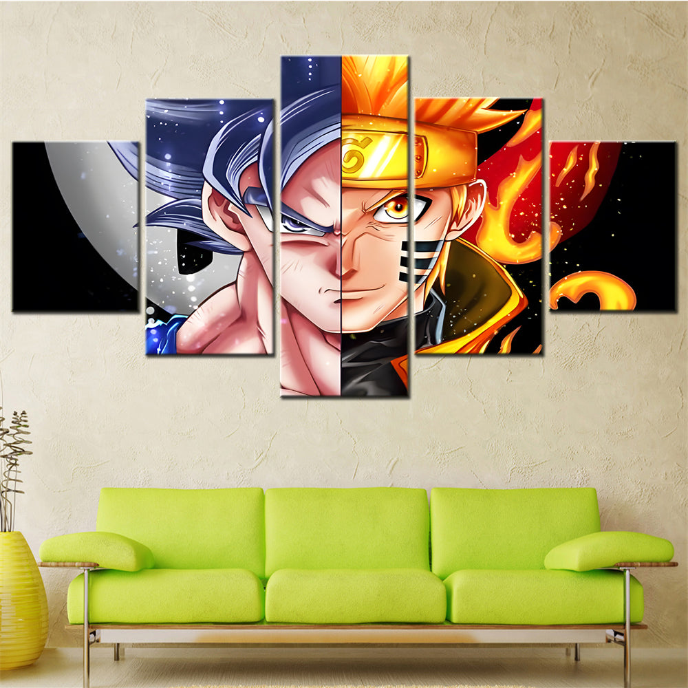 Naruto - 5 Pieces Wall Art - Goku - Uzumaki Naruto - Printed Wall Pictures Home Decor - Dragon Ball - Naruto Poster - Naruto Canvas