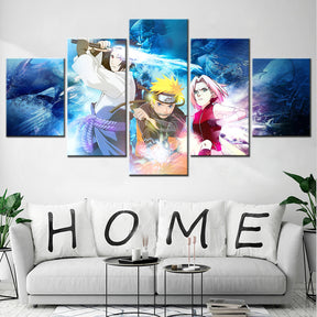Naruto - 5 Pieces Wall Art - Uzumaki Naruto - Uchiha Izuna - Haruno Sakura - Printed Wall Pictures Home Decor - Naruto Poster - Naruto Canvas