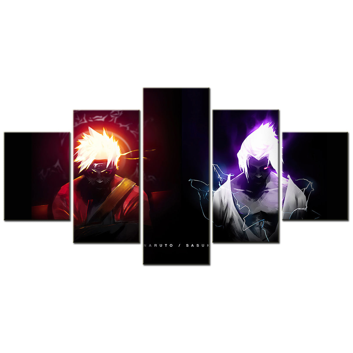 Naruto - 5 Pieces Wall Art - Uzumaki Naruto - Uchiha Sasuke - Printed Wall Pictures Home Decor - Naruto Poster - Naruto Canvas