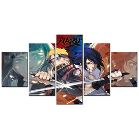 Naruto - 5 Pieces Wall Art - Uzumaki Naruto - Uchiha Sasuke 4 - Printed Wall Pictures Home Decor - Naruto Poster - Naruto Canvas