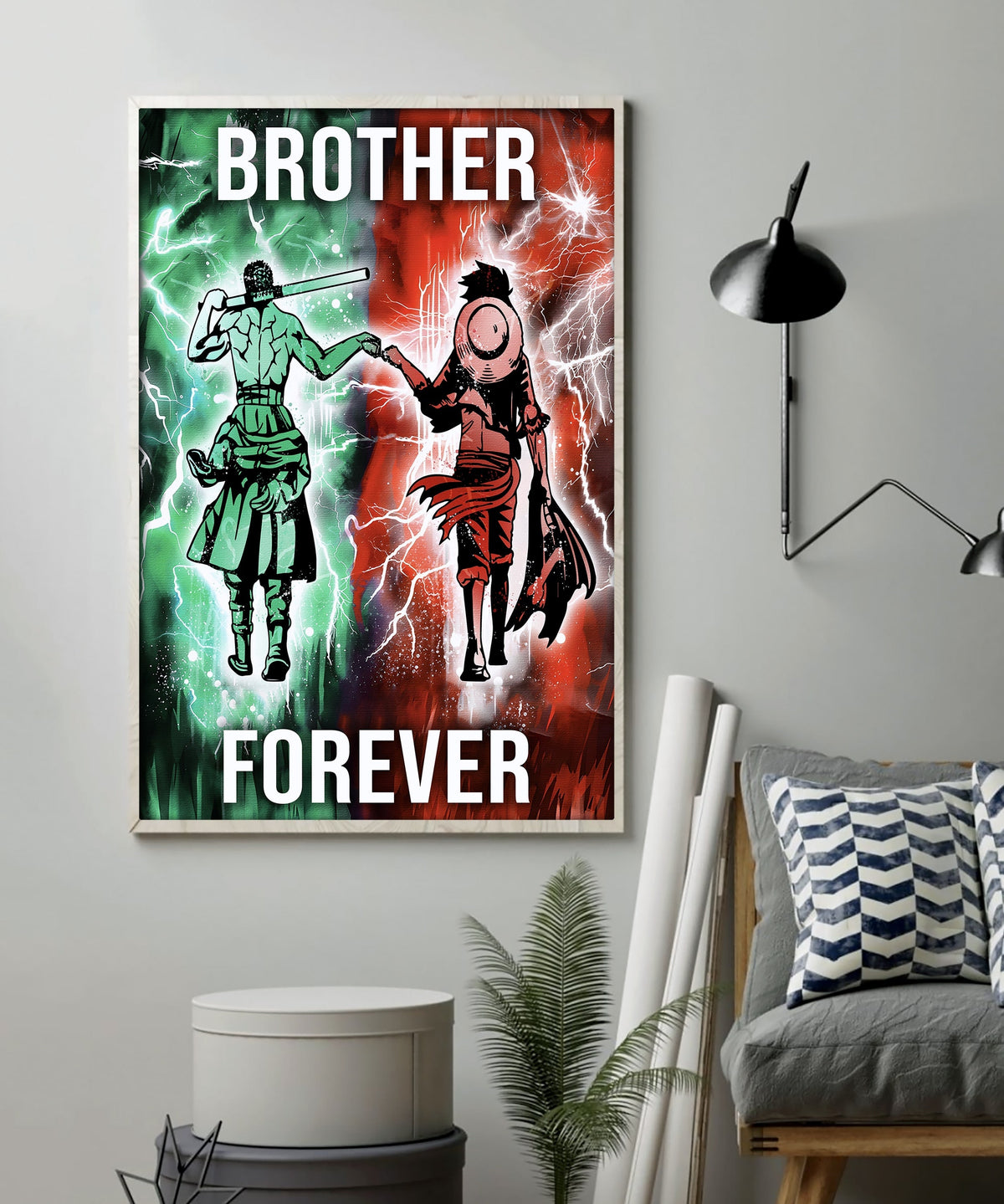 OP002 - Brother Forever - Monkey D. Luffy - Roronoa Zoro - Vertical Poster - Vertical Canvas - One Piece Poster - One Piece Canvas