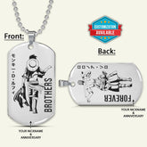 OPD030 - Brothers Forever - Monkey D. Luffy - Roronoa Zoro - One Piece Dog Tag - Double Sided Engrave Silver Dog Tag