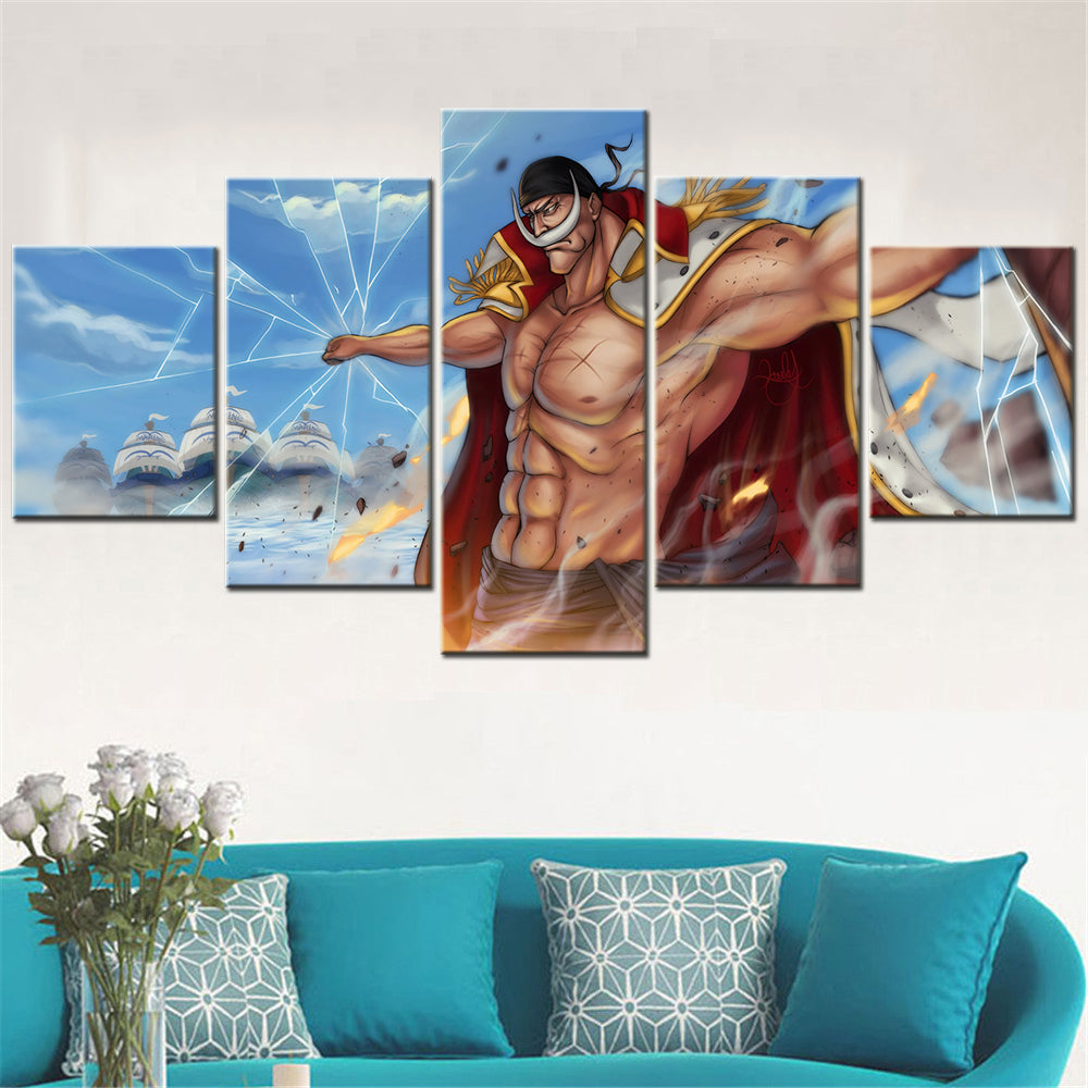 One Piece - 5 Pieces Wall Art - Edward Newgate - Printed Wall Pictures Home Decor - One Piece Poster - One Piece Canvas