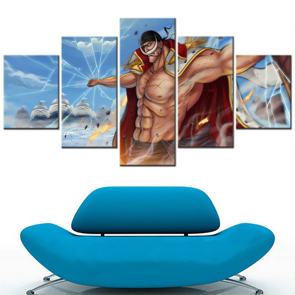 One Piece - 5 Pieces Wall Art - Edward Newgate - Printed Wall Pictures Home Decor - One Piece Poster - One Piece Canvas