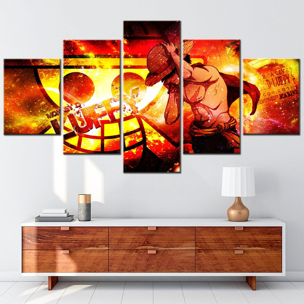 One Piece - 5 Pieces Wall Art - Monkey D. Luffy 6 - Printed Wall Pictures Home Decor - One Piece Poster - One Piece Canvas