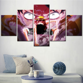 One Piece - 5 Pieces Wall Art - Monkey D. Luffy 14 - Printed Wall Pictures Home Decor - One Piece Poster - One Piece Canvas