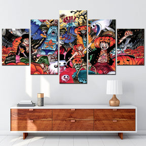 One Piece - 5 Pieces Wall Art - Monkey D. Luffy - Roronoa Zoro - Halloween - Printed Wall Pictures Home Decor - One Piece Poster - One Piece Canvas