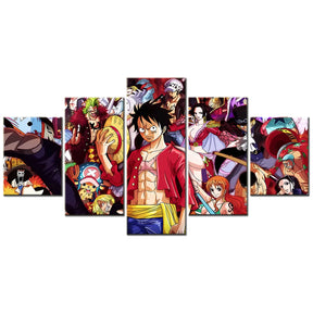One Piece - 5 Pieces Wall Art - Monkey D. Luffy - Roronoa Zoro - Nami - Nico Robin - Sanji - Usopp 2 - Printed Wall Pictures Home Decor - One Piece Poster - One Piece Canvas