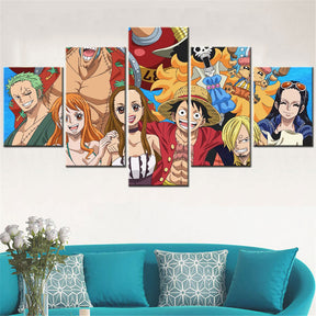 One Piece - 5 Pieces Wall Art - Monkey D. Luffy - Roronoa Zoro - Sanji - Nami - Nico Robin 3 - Printed Wall Pictures Home Decor - One Piece Poster - One Piece Canvas