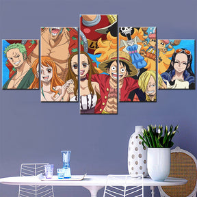 One Piece - 5 Pieces Wall Art - Monkey D. Luffy - Roronoa Zoro - Sanji - Nami - Nico Robin 3 - Printed Wall Pictures Home Decor - One Piece Poster - One Piece Canvas