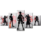 One Piece - 5 Pieces Wall Art - Monkey D. Luffy - Roronoa Zoro - Sanji - Portgas D. Ace - Sabo - Printed Wall Pictures Home Decor - One Piece Poster - One Piece Canvas