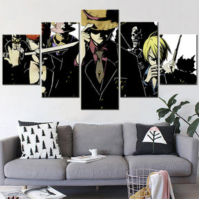 One Piece - 5 Pieces Wall Art - Monkey D. Luffy - Roronoa Zoro - Sanji - Trafalgar D. Water Law - Brook - Printed Wall Pictures Home Decor - One Piece Poster - One Piece Canvas