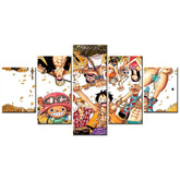 One Piece - 5 Pieces Wall Art - Monkey D. Luffy - Roronoa Zoro - Sanji - Usopp - Nami - Nico Robin 3 - Printed Wall Pictures Home Decor - One Piece Poster - One Piece Canvas