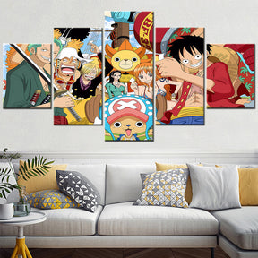 One Piece - 5 Pieces Wall Art - Monkey D. Luffy - Roronoa Zoro - Sanji - Usopp - Nami - Nico Robin 4 - Printed Wall Pictures Home Decor - One Piece Poster - One Piece Canvas