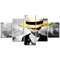 One Piece - 5 Pieces Wall Art - Monkey D. Luffy 2 - Printed Wall Pictures Home Decor - One Piece Poster - One Piece Canvas